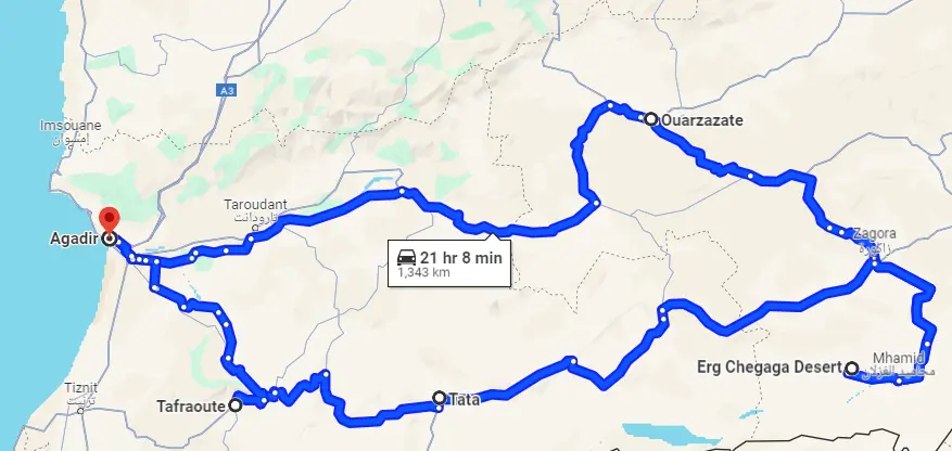 5 Days Desert Trip from Agadir desert tour starting from Agadir